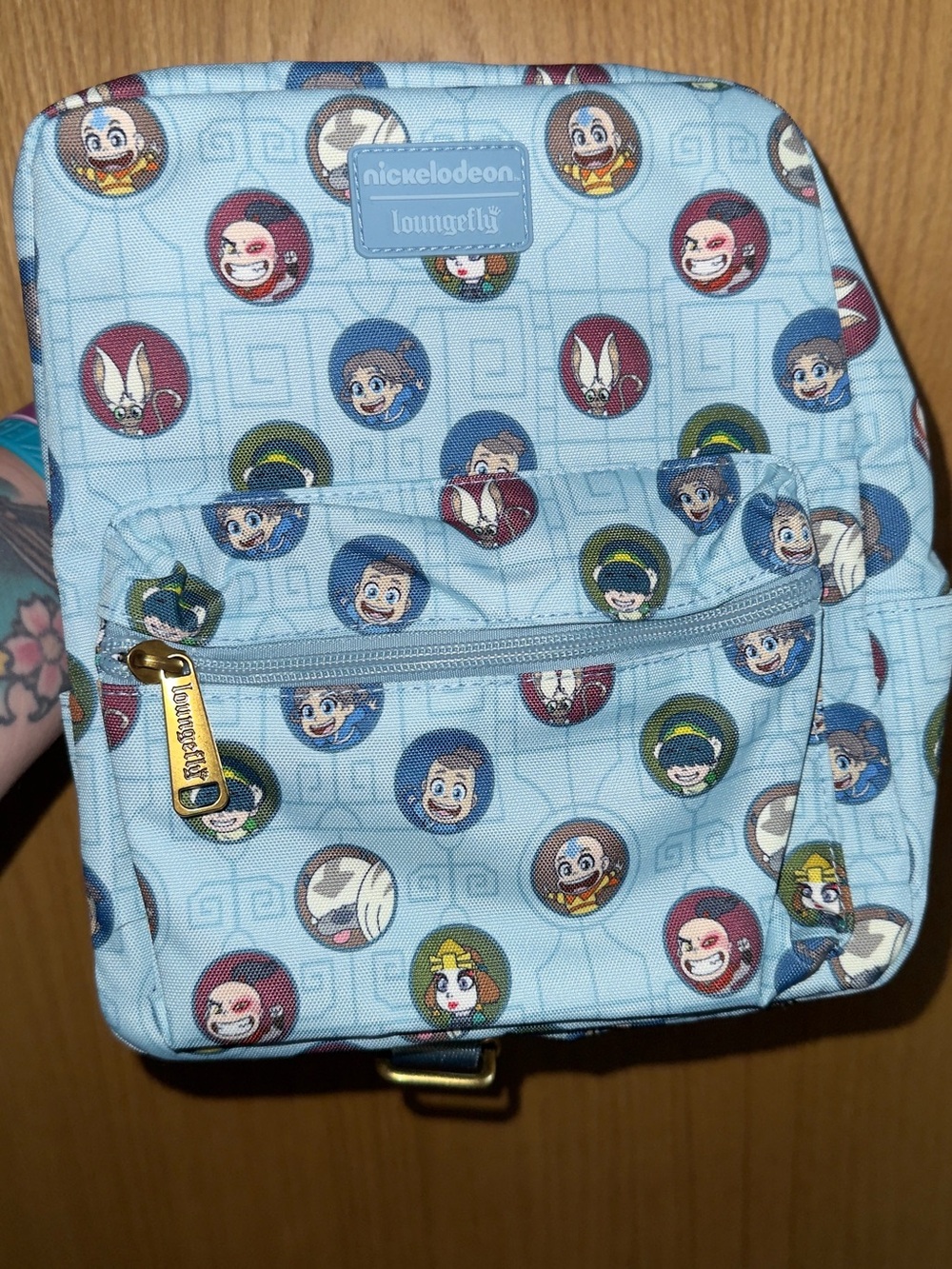 Loungefly Light Blue Nickelodeon Character Mini Backpack
